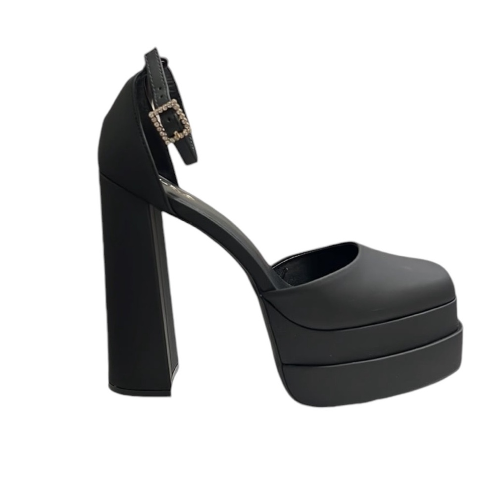 Aldo Black Ankle Strap Platform Pumps Size 8.5 - Picture 3 of 10